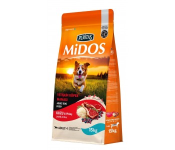 MIDOS Dog Adult Lamb - с агнешко, ориз и зеленчуци за кучета от всички породи, 15 кг